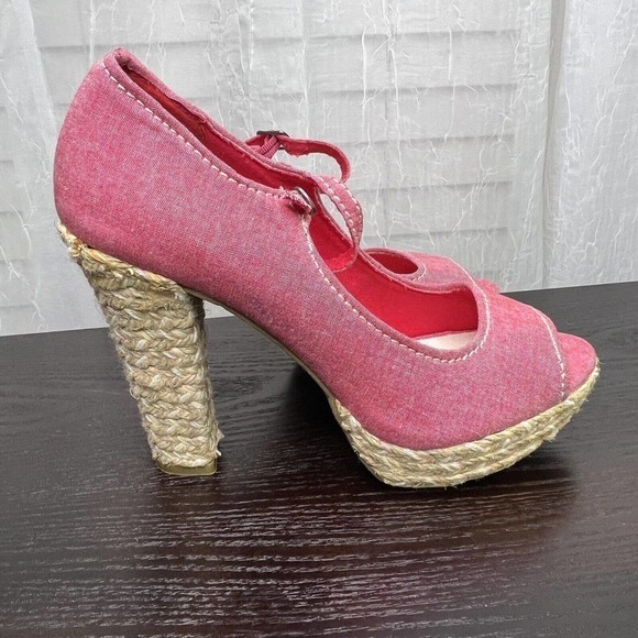 American Rag Women’s 8.5 kaliPlatform Peep Toe Heels Ankle Strap Retro Pinup - Picture 5 of 7